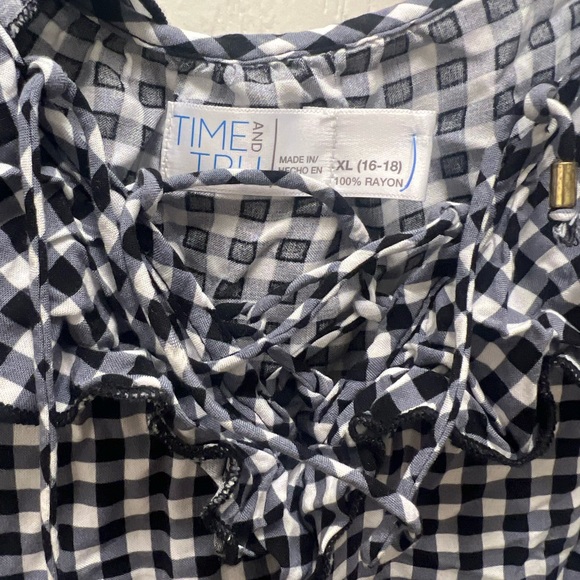 Womens time and tru black white gingham dress - Picture 2 of 2